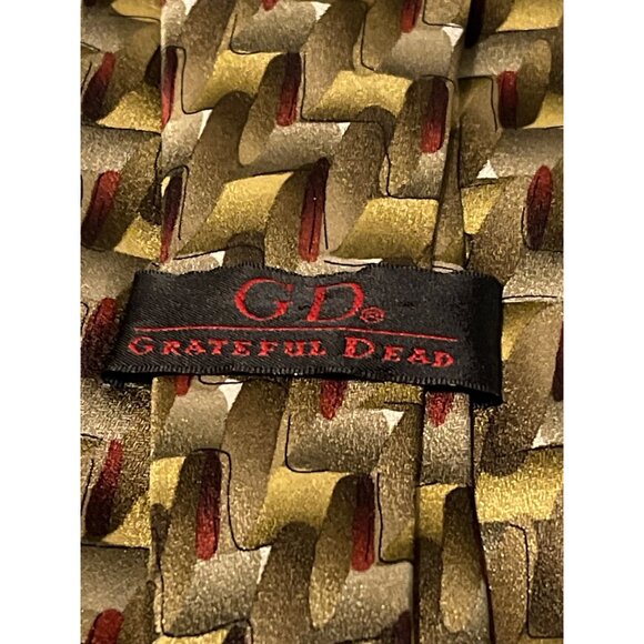 Grateful Dead Handmade Silk Tie Geometric Pattern 1998 Dancing In Her Feet - Picture 2 of 5